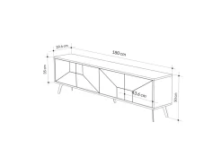 Meuble TV en bois "Dune" - 180 x 29 x 50 cm - Beige