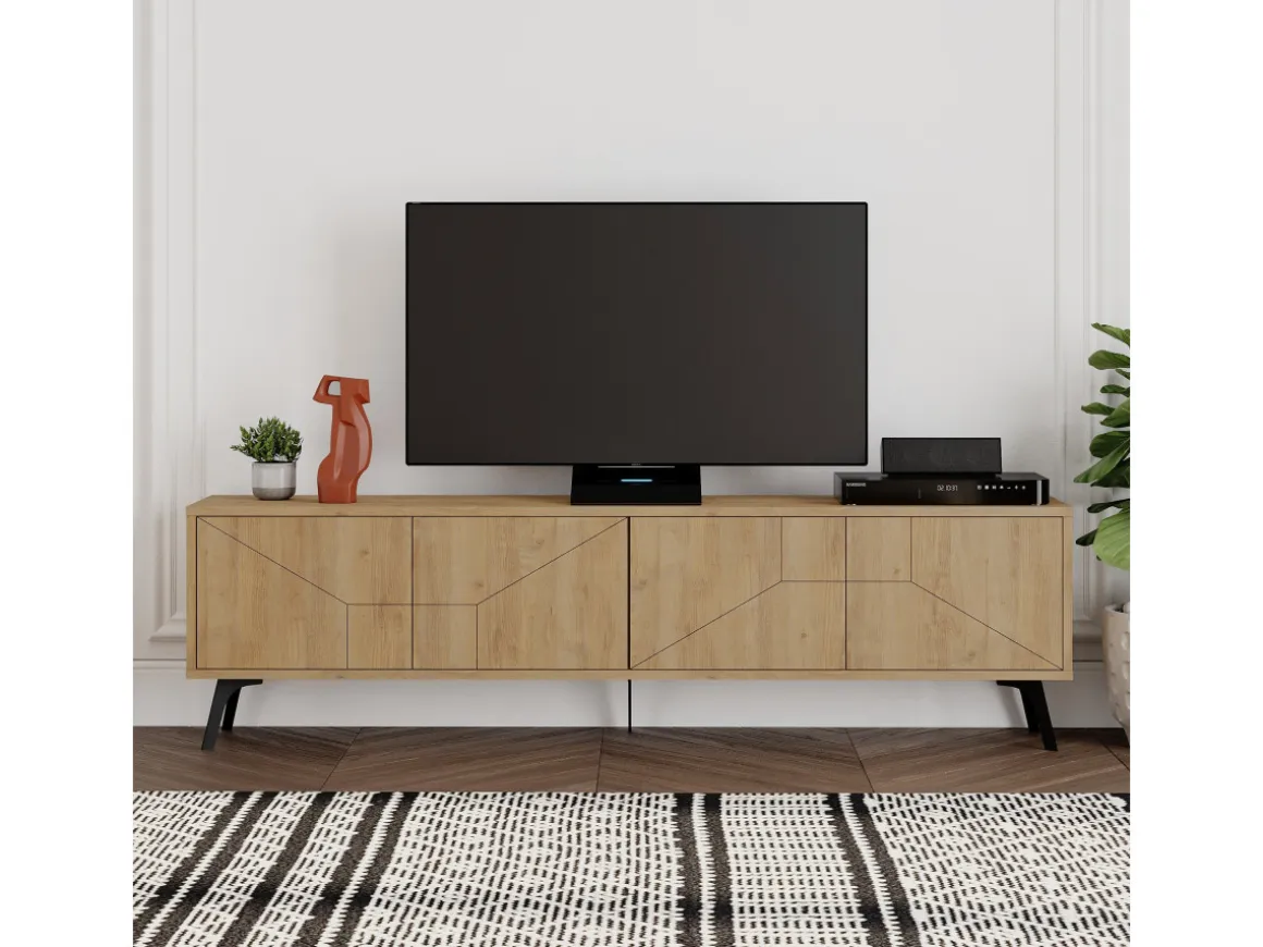 Meuble TV en bois "Dune" - 180 x 29 x 50 cm - Beige