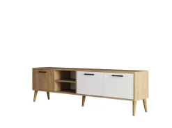 Meuble TV en bois "Exxen" - 180 x 35 x 53 cm - Blanc