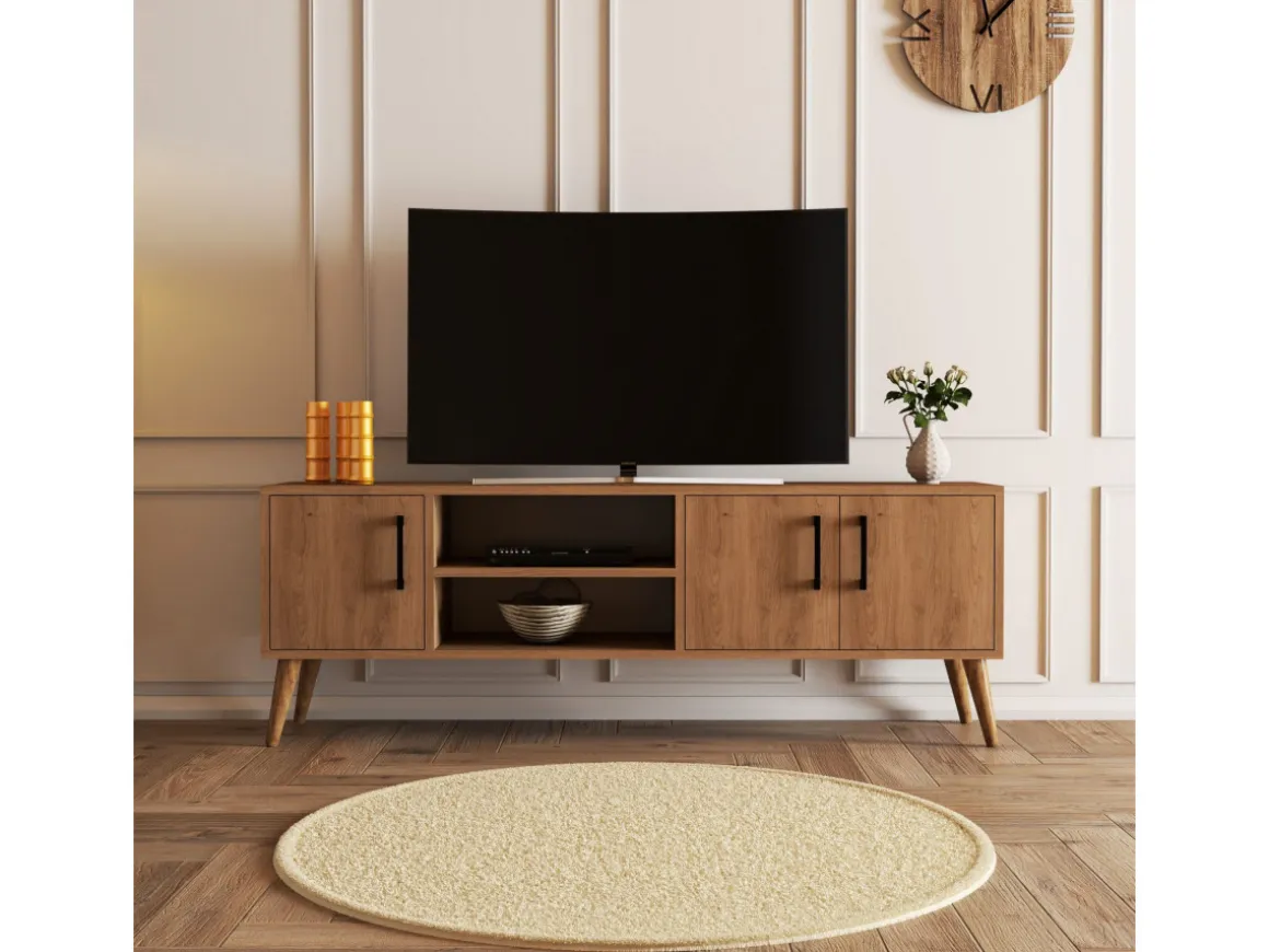 Meuble TV en bois "Exxen" - 150 x 34 x 52 cm - Marron