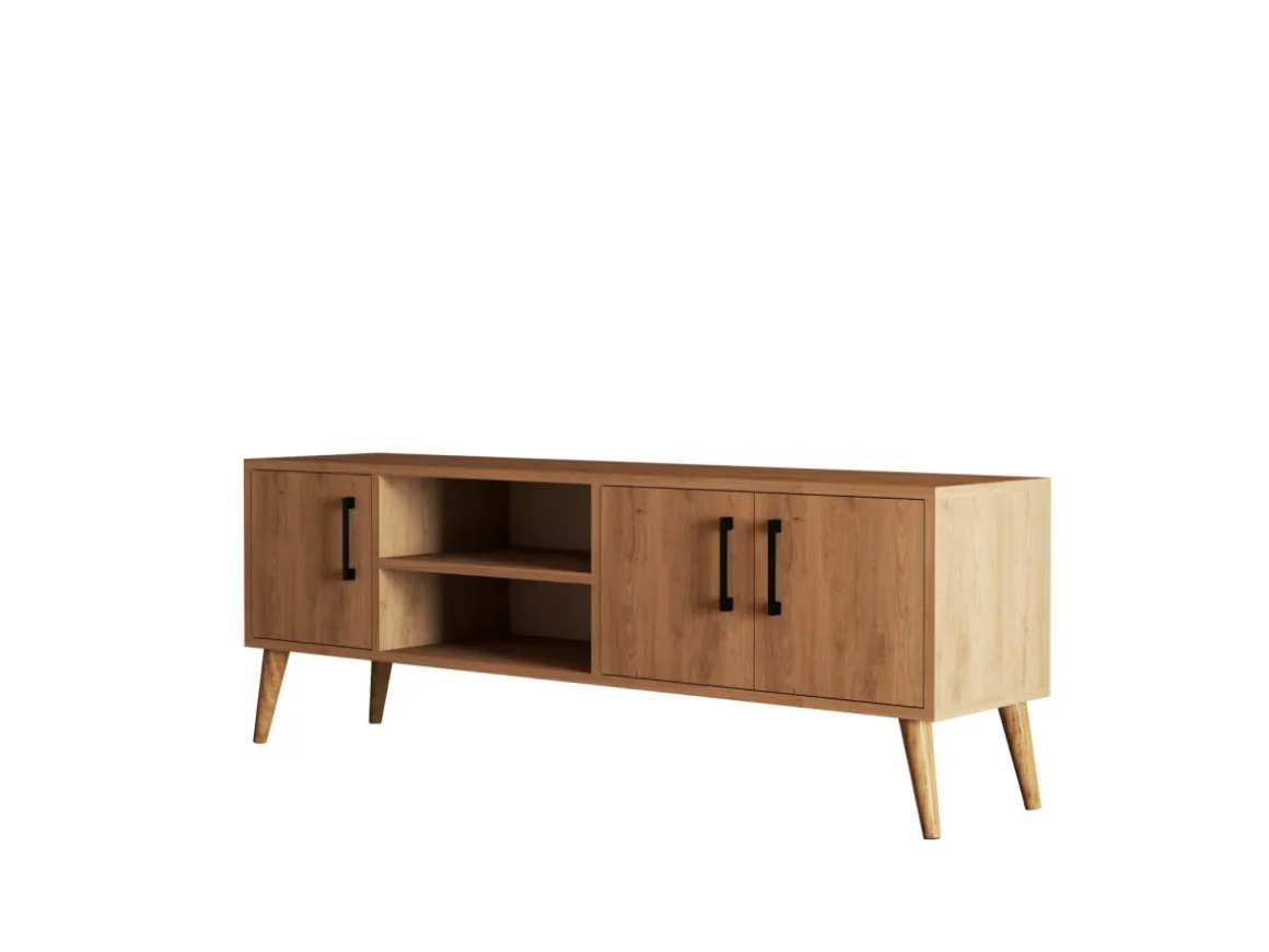 Meuble TV en bois "Exxen" - 150 x 34 x 52 cm - Marron