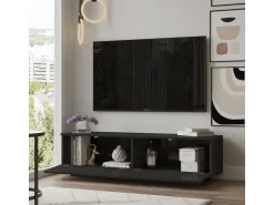 Meuble TV en bois "FN1" - 140 x 35 x 38 cm - Noir