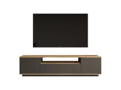Meuble TV en bois "FR7" - 180 x 44 x 44 cm - Pin atlantiqueAnthracite