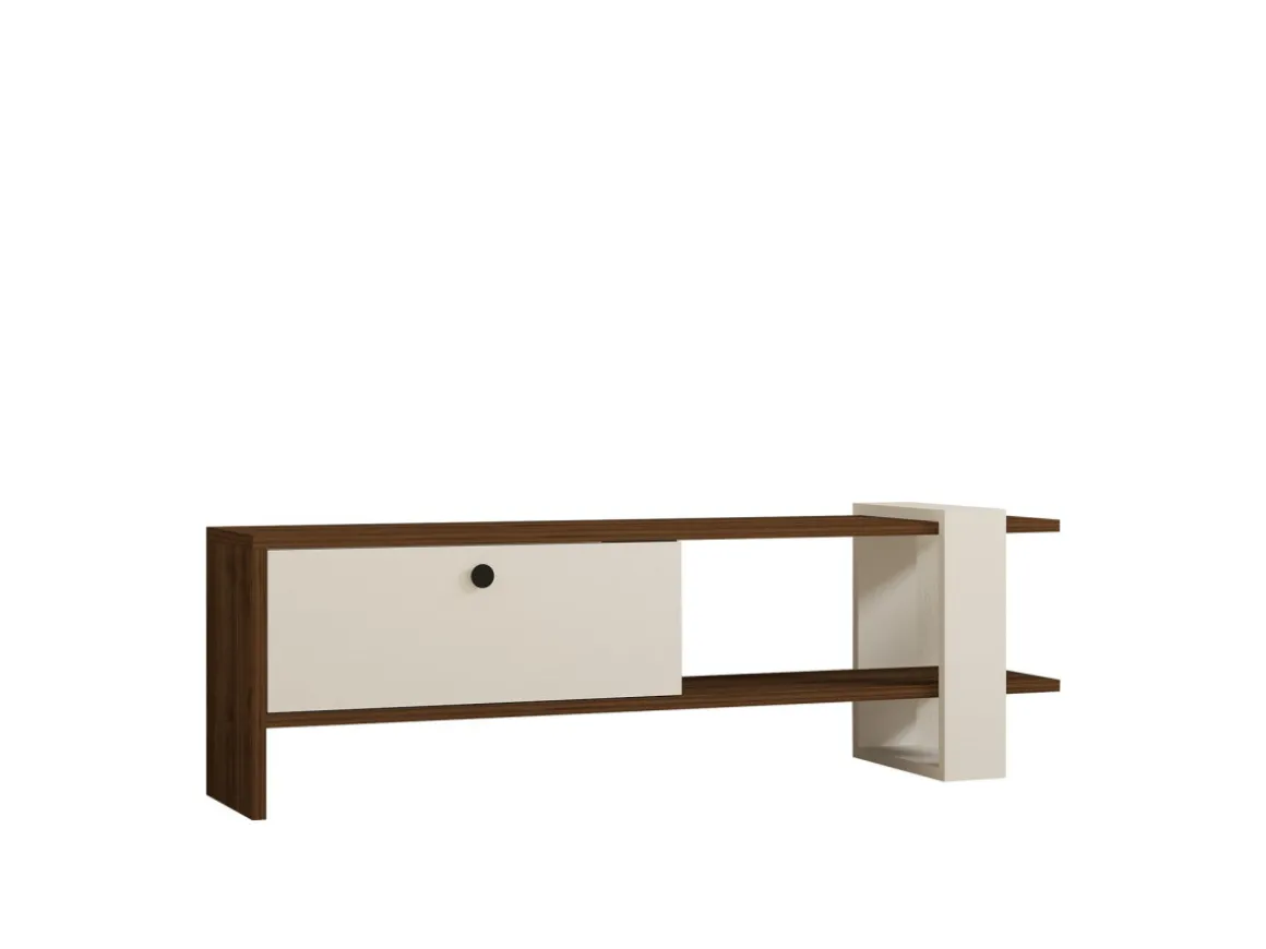Meuble TV en bois "Gaye" - 120 x 25 x 36 cm - Blanc