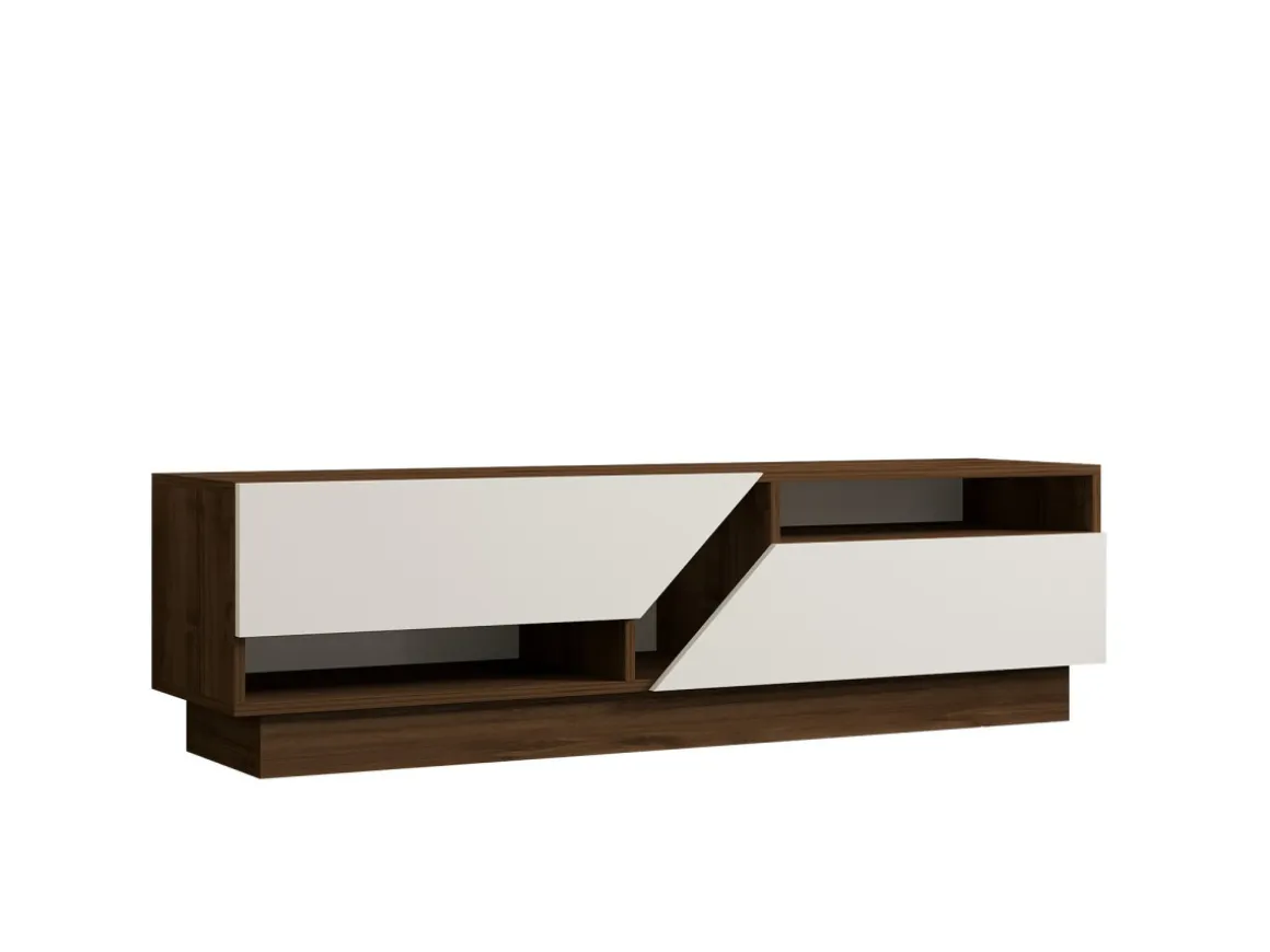 Meuble TV en bois "Koza" - 160 x 40 x 45 cm - NoyerBlanc
