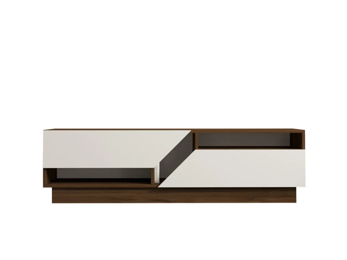 Meuble TV en bois "Koza" - 160 x 40 x 45 cm - NoyerBlanc