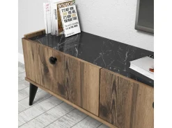 Meuble TV en bois "Lidya" - 180 x 35 x 49 cm - Marron