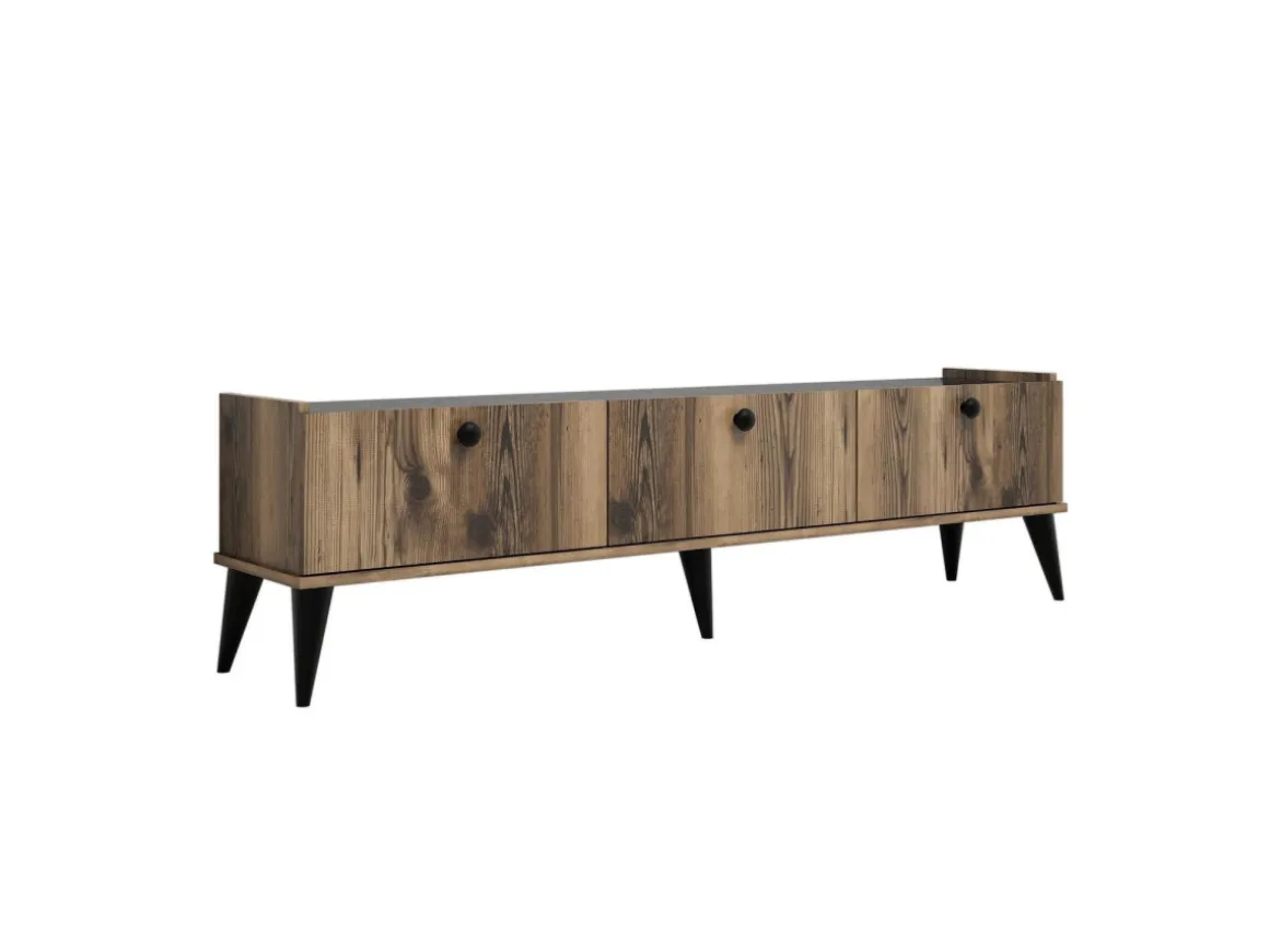 Meuble TV en bois "Lidya" - 180 x 35 x 49 cm - Marron