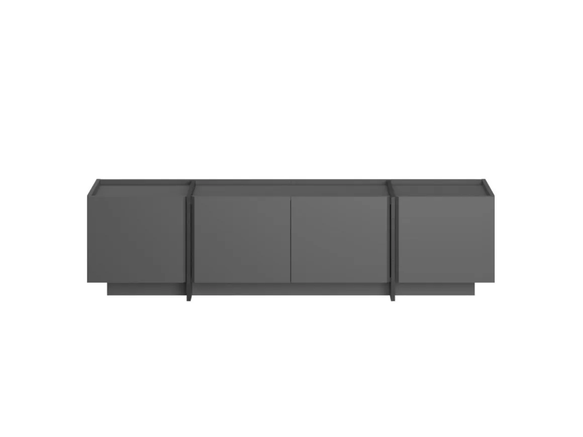 Meuble TV en bois "Lowen" - 180 x 35 x 46 cm - Anthracite / Noir