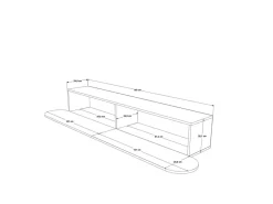 Meuble TV en bois "LUM1" - 180 x 31 x 29 cm - Beige