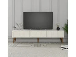 Meuble TV en bois "Lyon" - 180 x 35 x 44 cm - CrèmeNoix
