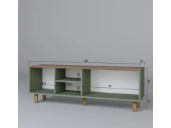 Meuble TV en bois "Mia" - 160 x 40 x 56 cm - Vert