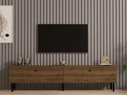 Meuble TV en bois "Nantes" - 160 x 25 x 37 cm - Marron