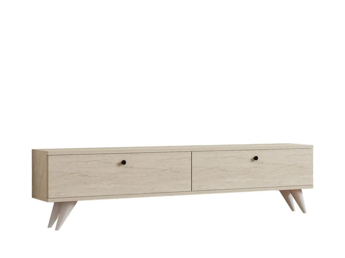 Meuble TV en bois "Parlak" - 160 x 25 x 40 cm - Beige