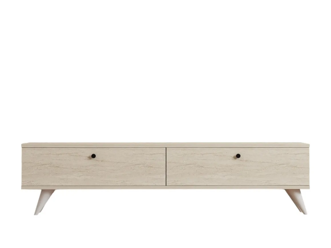Meuble TV en bois "Parlak" - 160 x 25 x 40 cm - Beige
