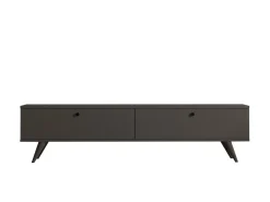 Meuble TV en bois "Parlak" - 160 x 25 x 40 cm - Gris anthracite