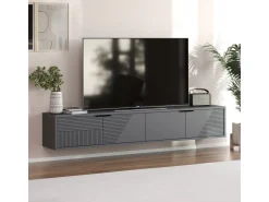 Meuble TV en bois "Parla" 180 x 30 x 30 cm - Anthracite