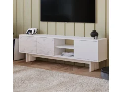 Meuble TV en bois "Ravello" - 150 x 30 x 45 cm - Blanc