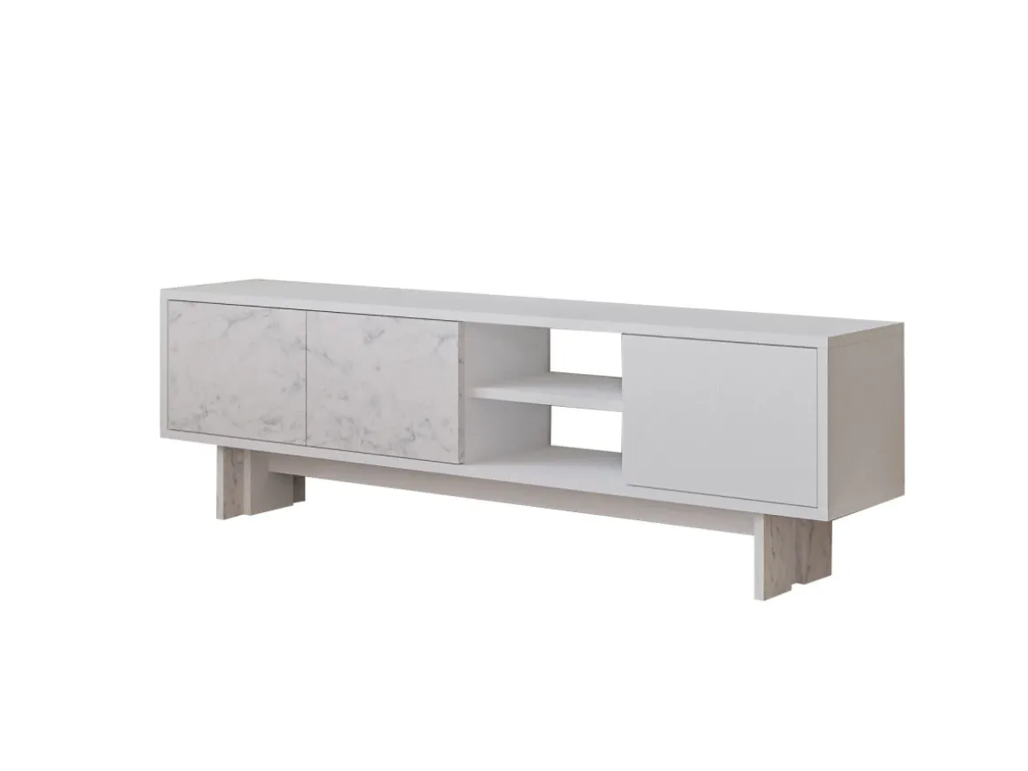 Meuble TV en bois "Ravello" - 150 x 30 x 45 cm - Blanc