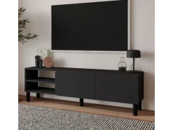 Meuble TV en bois "River" - 150 x 31.4 x 48.2 cm - Anthracite