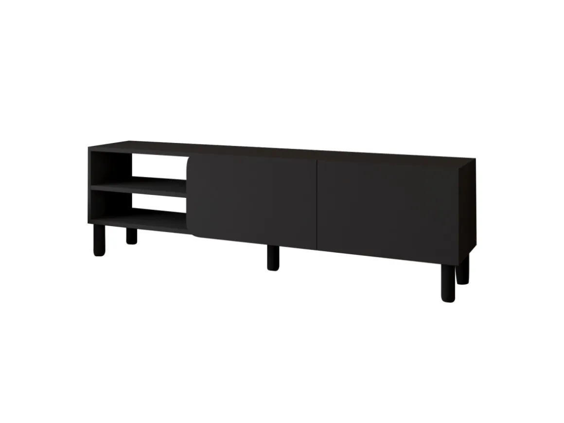 Meuble TV en bois "River" - 150 x 31.4 x 48.2 cm - Anthracite