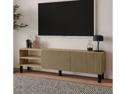 Meuble TV en bois "River" - 150 x 31 x 48 cm - Beige