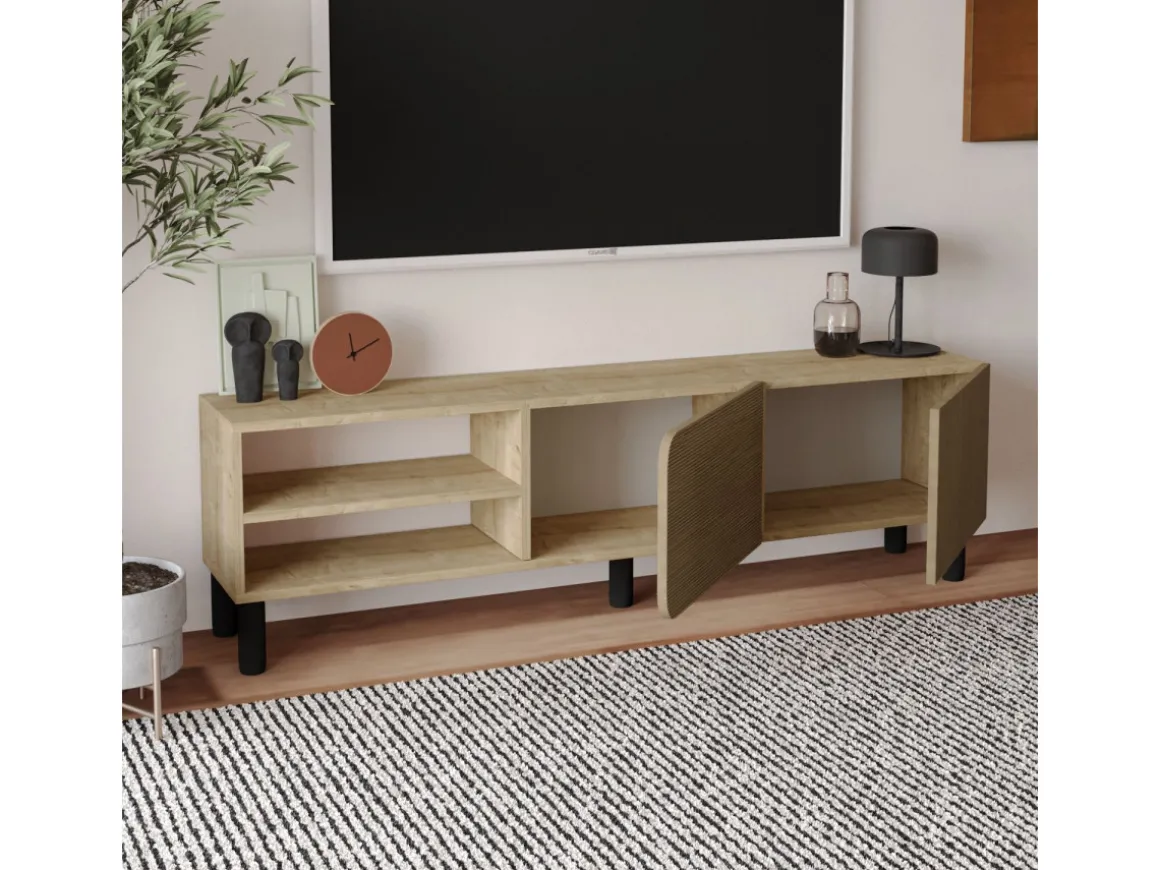 Meuble TV en bois "River" - 150 x 31 x 48 cm - Beige