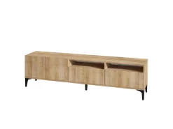 Meuble TV en bois "Ross" - 180 x 35 x 52 cm - Chêne