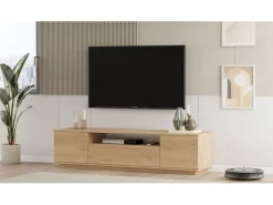 Meuble TV en bois "Rowen" - 180 x 44 x 44 cm - Marron
