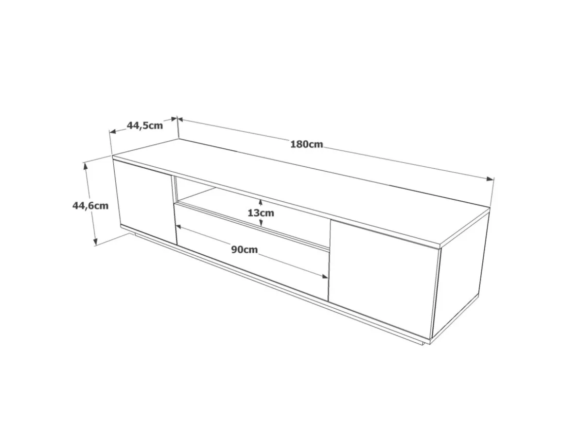 Meuble TV en bois "Rowen" - 180 x 44 x 44 cm - Marron