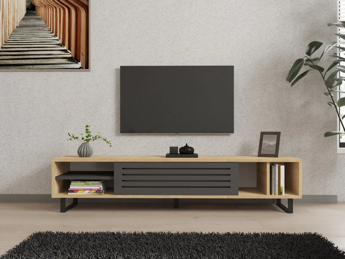 Meuble TV en bois "Safir" 160 x 40 x 35 cm - Saphir