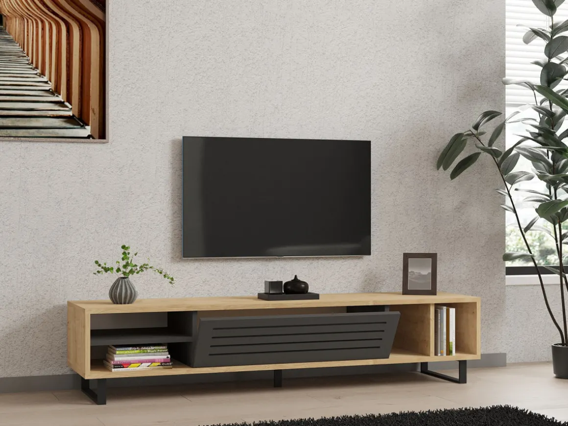 Meuble TV en bois "Safir" 160 x 40 x 35 cm - Saphir