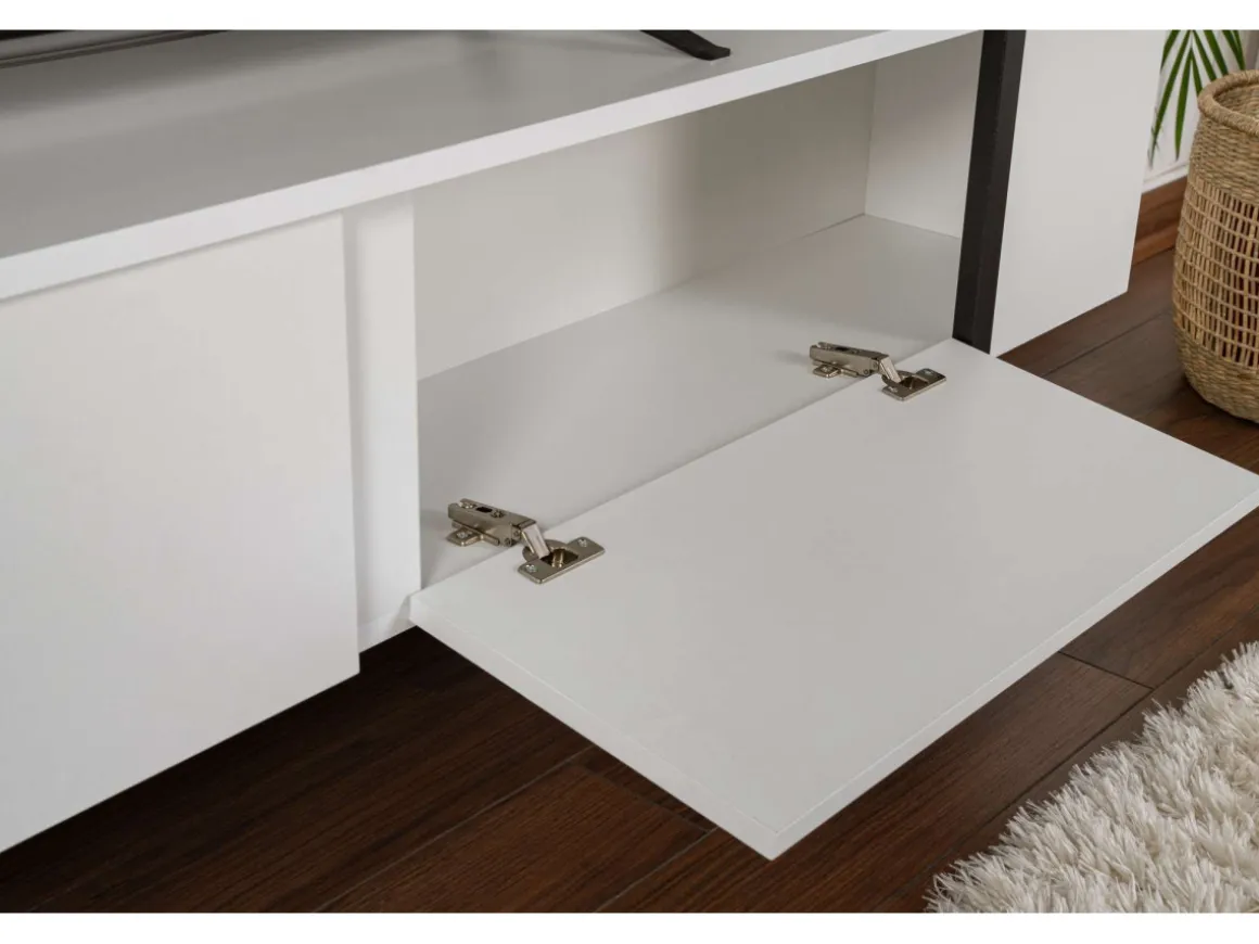 Meuble TV en bois "Serenity" 180 x 30 x 45 cm - Blanc