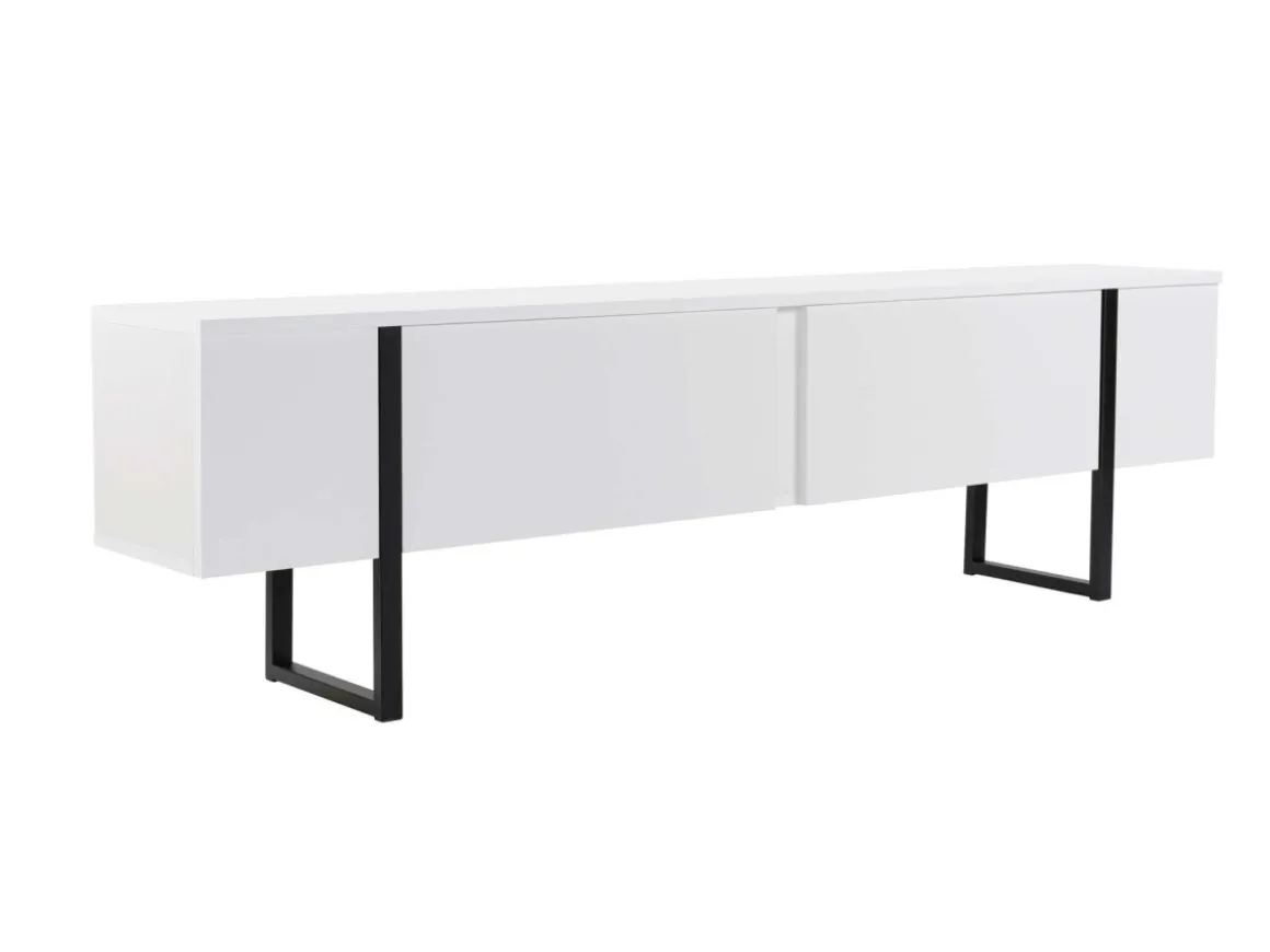 Meuble TV en bois "Serenity" 180 x 30 x 45 cm - Blanc
