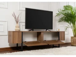 Meuble TV en bois "Serenity" 180 x 30 x 50 cm - Noyer