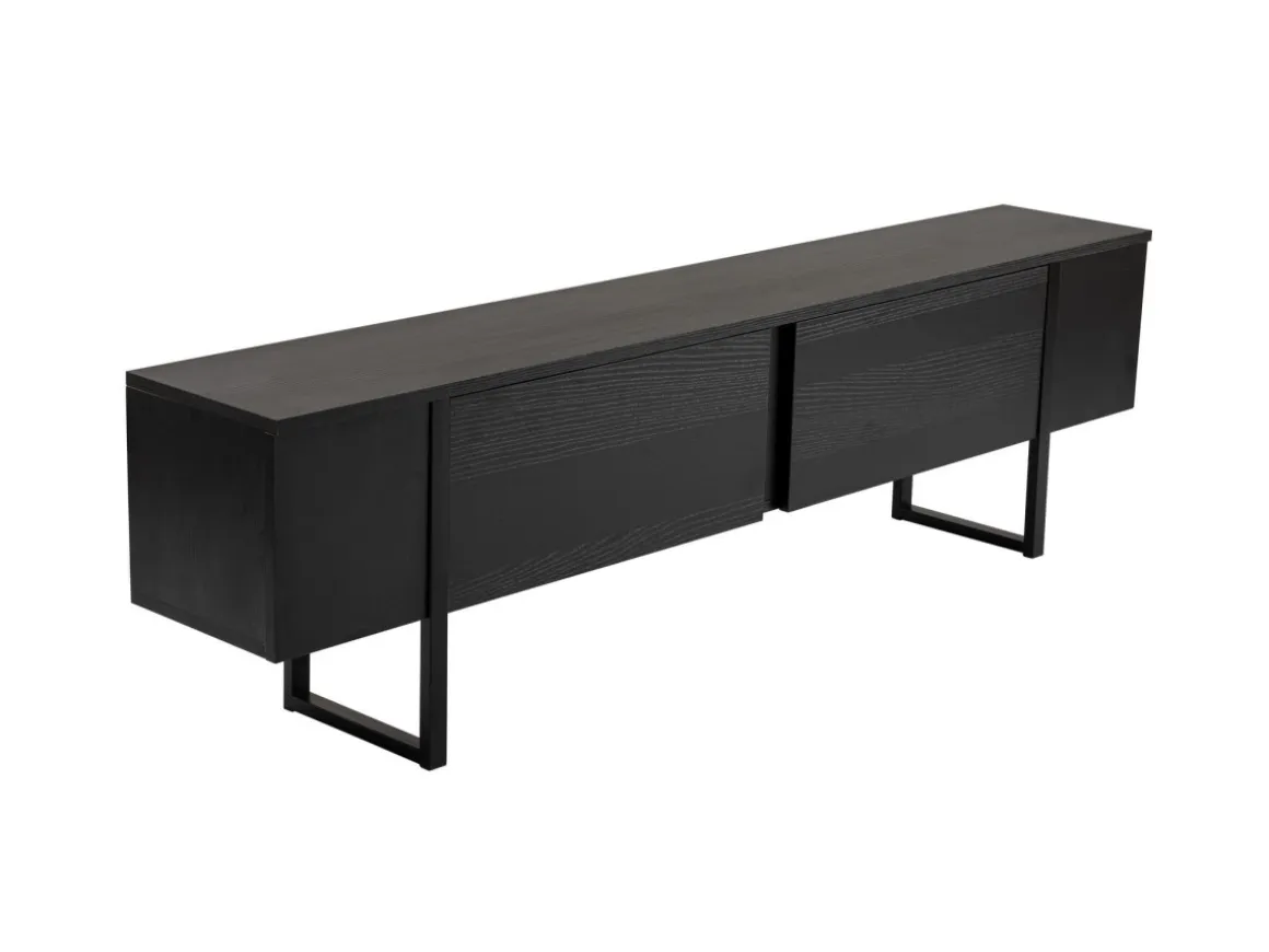 Meuble TV en bois "Serenity" - 180 x 29 x 50 cm - Noir
