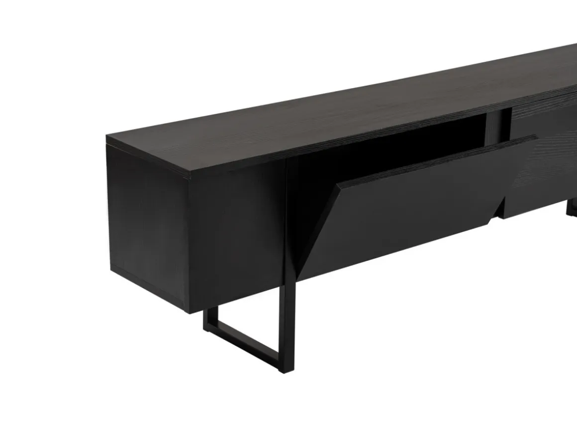 Meuble TV en bois "Serenity" - 180 x 29 x 50 cm - Noir