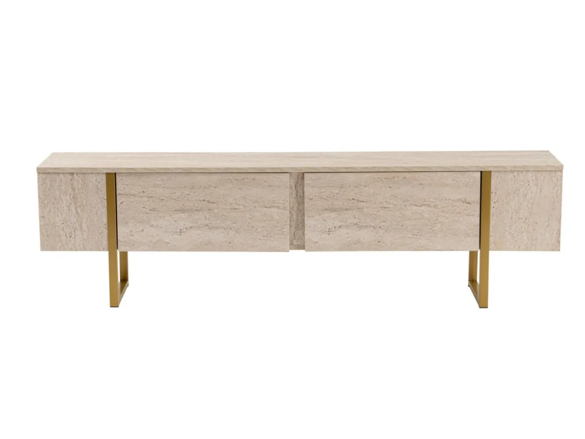 Meuble TV en bois "Serenity" 180 x 30 x 50 cm - Travertin