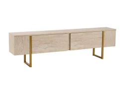 Meuble TV en bois "Serenity" 180 x 30 x 50 cm - Travertin
