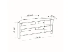 Meuble TV en bois "ThalesCorner" - 110 x 36 x 45 cm - Blanc