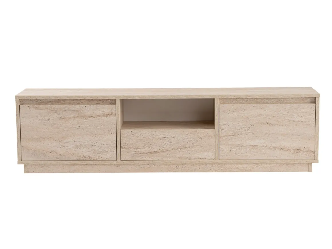 Meuble TV en bois "Vanguard" - 160 x 29 x 42 cm - Travertin