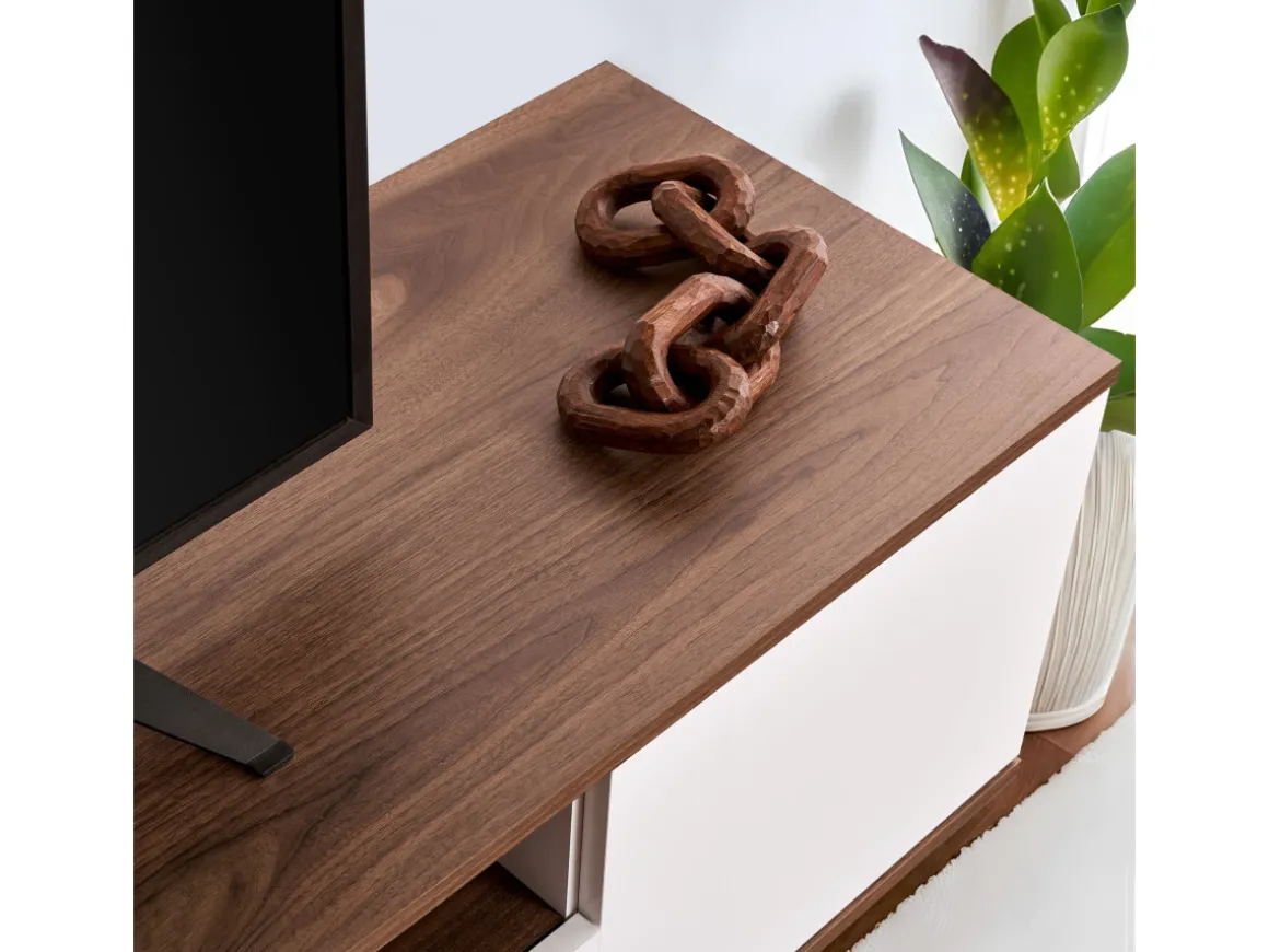 Meuble TV en bois "Veramont" - 180 x 44 x 44 cm - Marron foncé