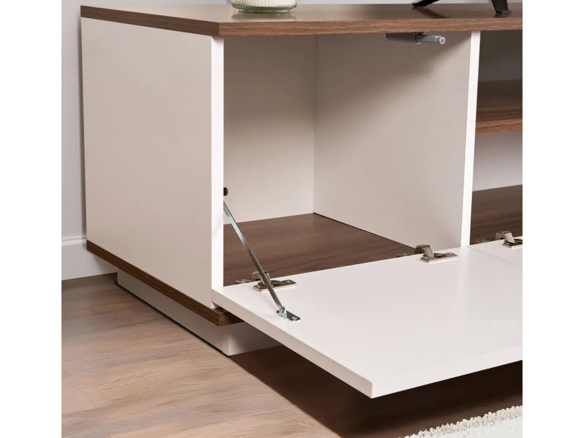Meuble TV en bois "Veramont" - 180 x 44 x 44 cm - Marron foncé