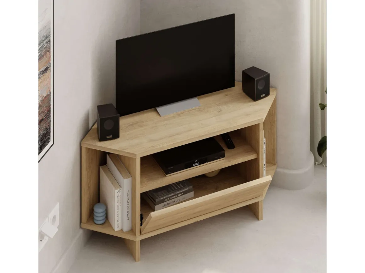 Meuble TV en bois "Viva" - 95 x 35 x 45 cm - Beige
