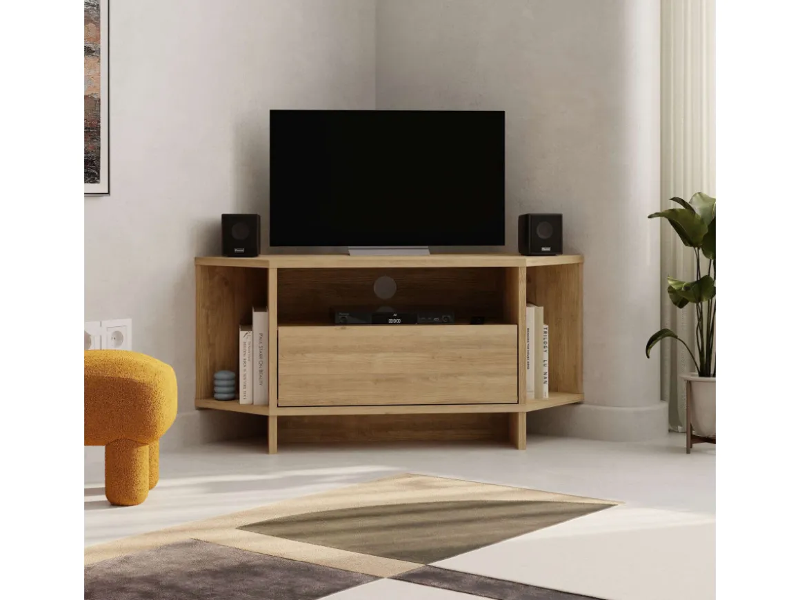 Meuble TV en bois "Viva" - 95 x 35 x 45 cm - Beige