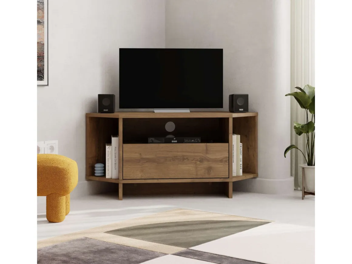 Meuble TV en bois "Viva" - 95 x 35 x 45 cm - Marron