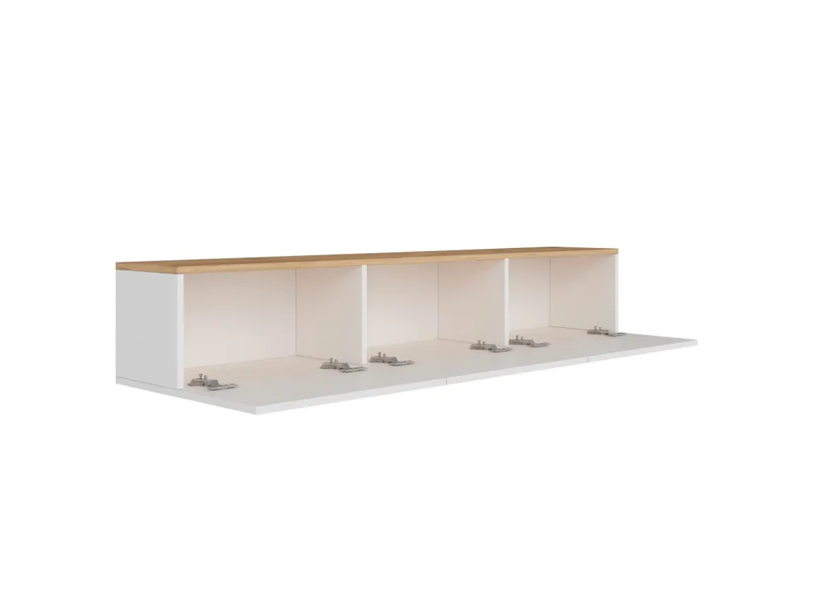 Meuble TV en bois "West" - 150 x 32 x 30 cm - Pin blanc de l'Atlantique