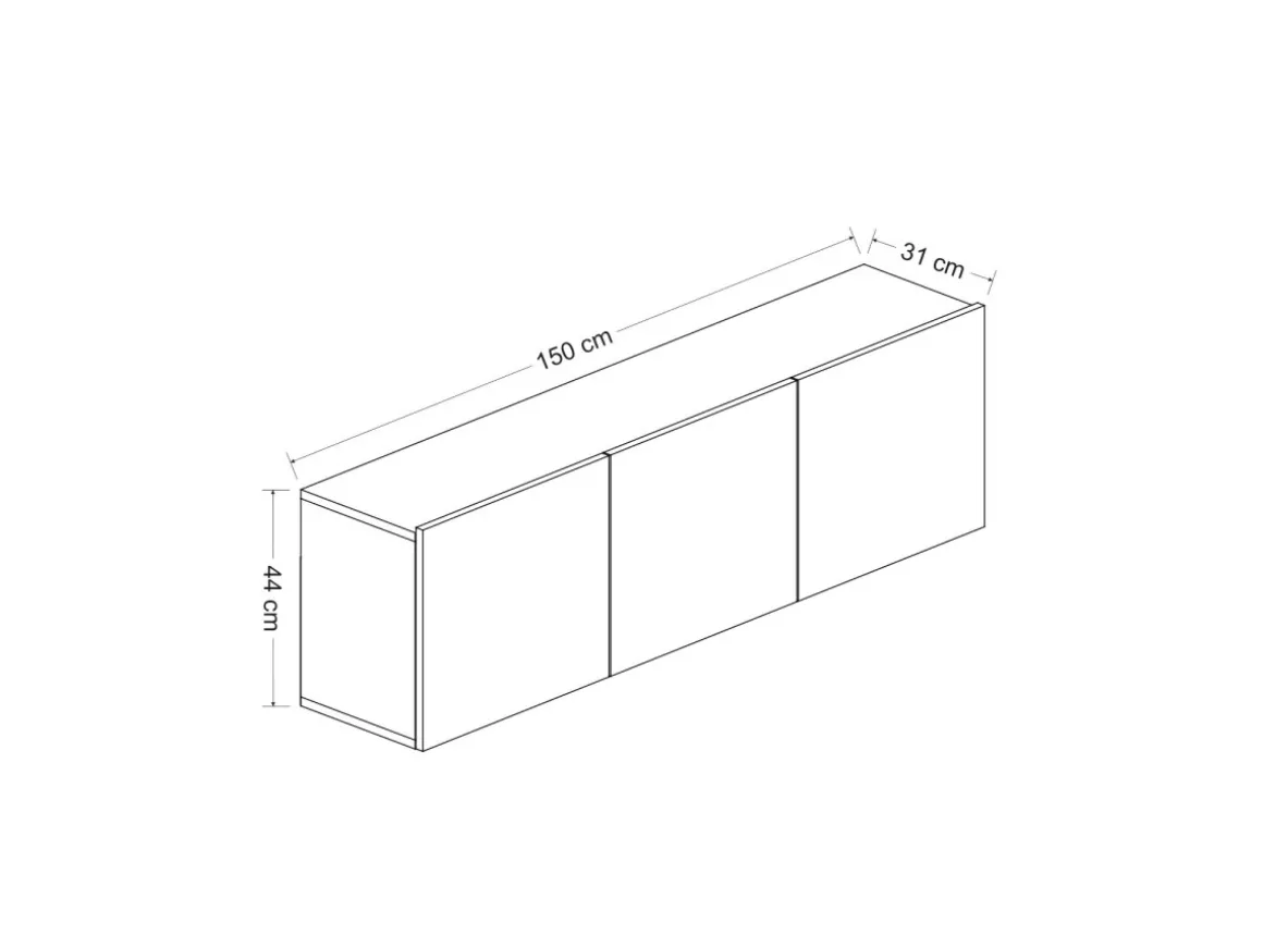 Meuble TV en bois "White" - 150 x 31 x 44 cm - Blanc