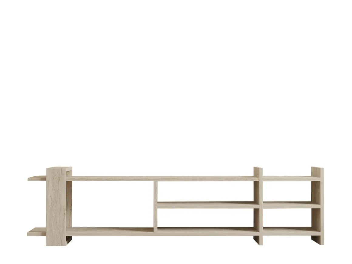 Meuble TV en bois "Zeyna" - 156 x 29 x 40 cm - Travertin