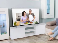 Meuble TV "Frida" - 155 x 31 x 42,5 cm - Gris